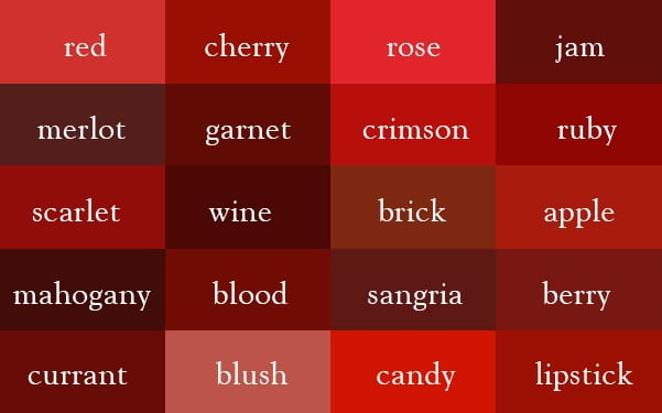 shades of red